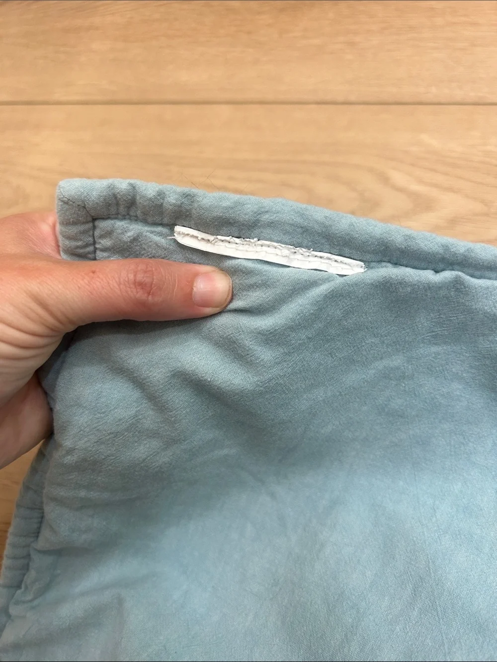 Pottery Barn Stonewashed Cotton Pick-Stitch Sham Blue Standard Set